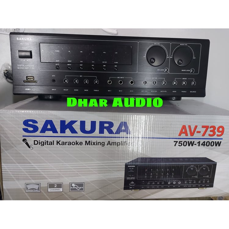 SAKURA AV-739 (ORIGINAL AMPLIFIER) 750W-1400W DIGITAL KARAOKE MIXING