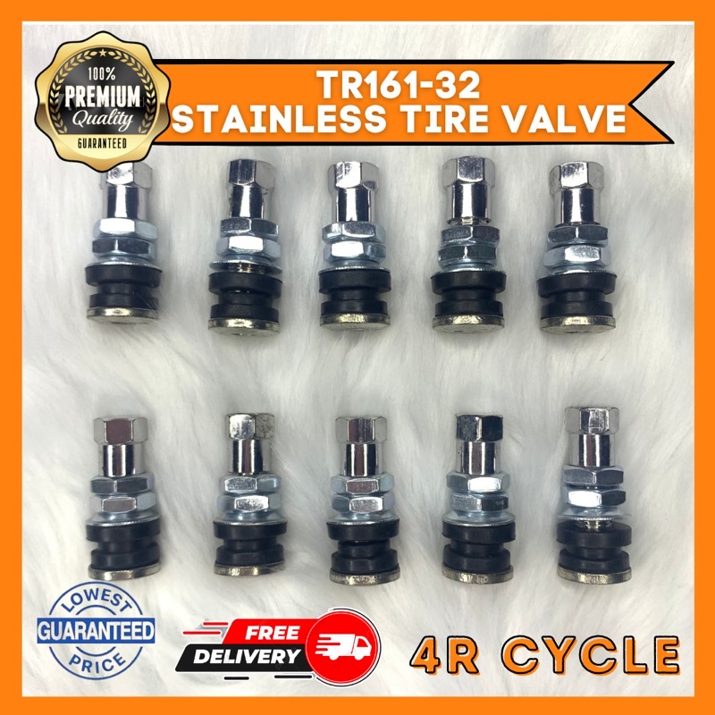 10 PIECES TR161 32 MOTORCYCLE TIRE VALVE STAINLESS BOLT IN SHORT