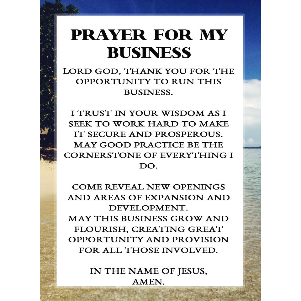 Prayer for business wall display in glittered finish (A4 size in sintra