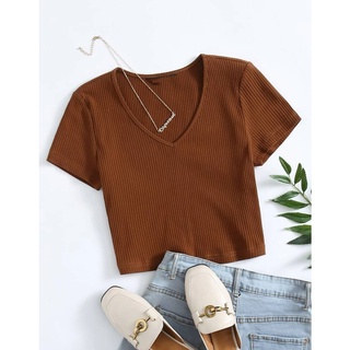 Shop crop top v neck for Sale on Shopee Philippines