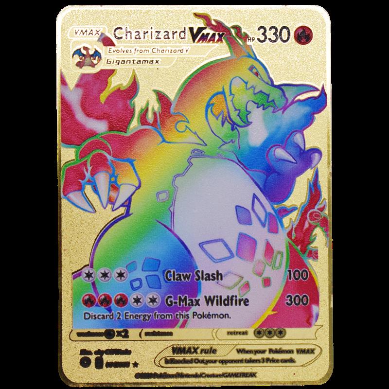 Pokemon Jogo Cartao Anime Charizard Golden Card Pokemon Cartao De Metal ...