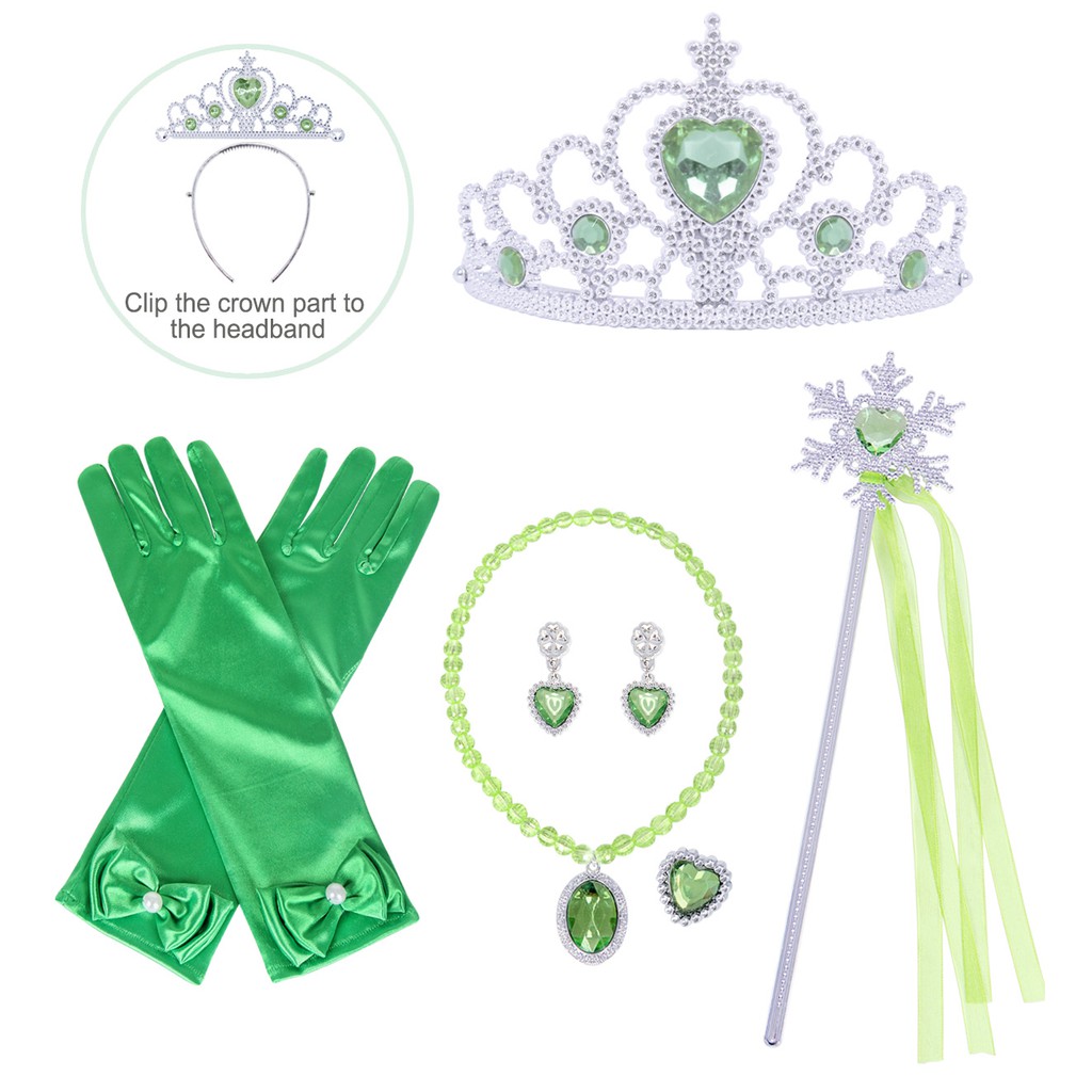 Sixpiece set Anna Princess Accessories Crown Magic Wand Necklace