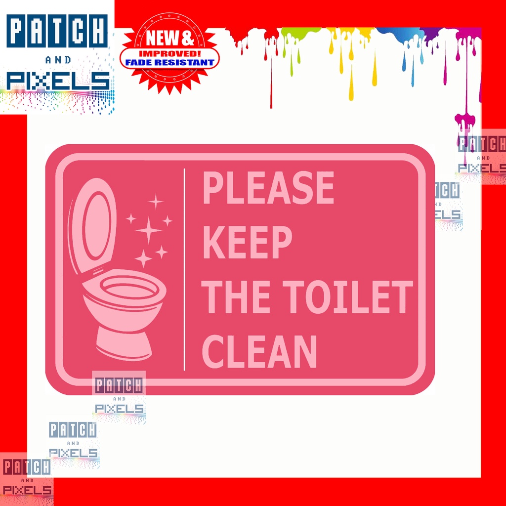 Patch and Pixels Keep Area Clean Sign Pink House Rules Signages ...