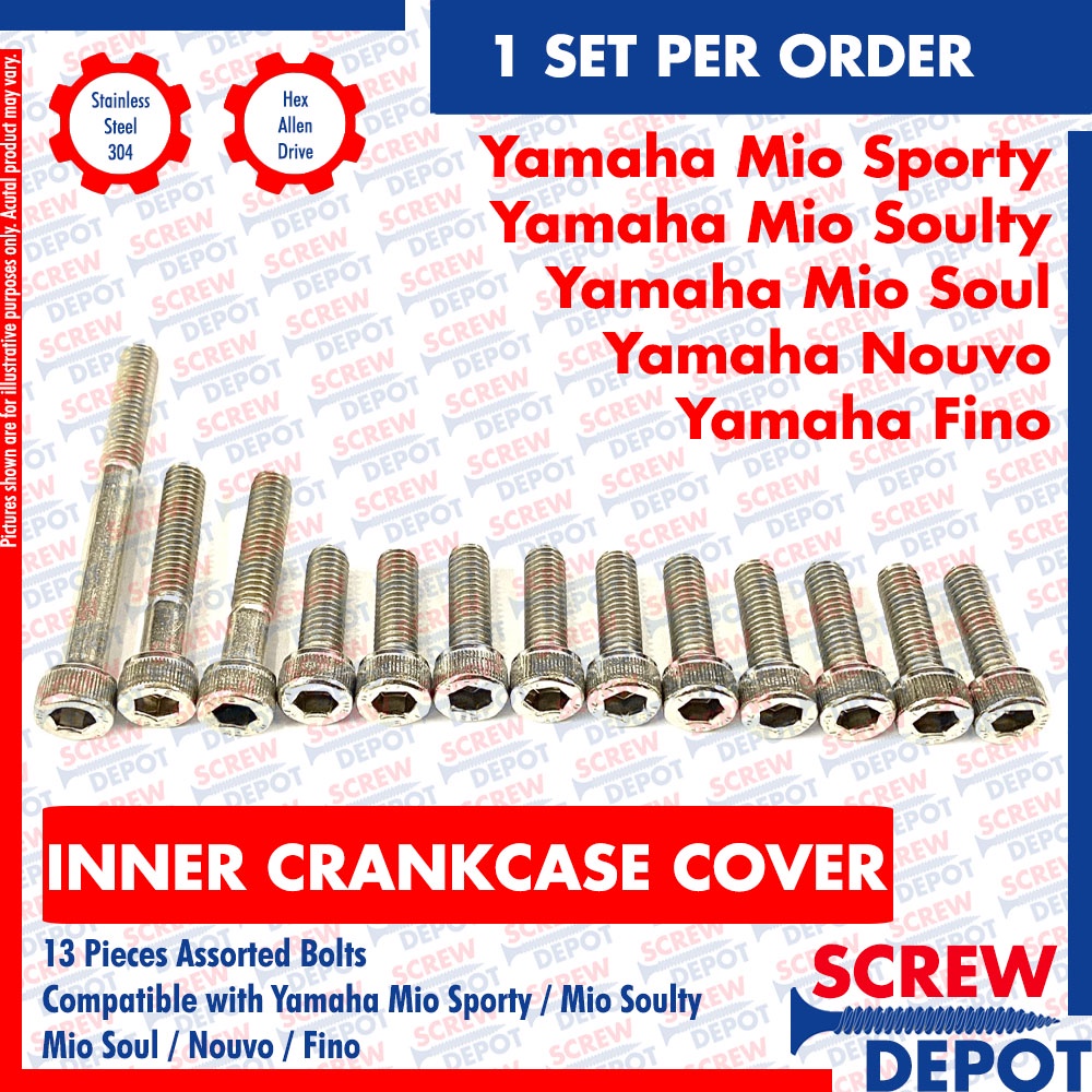 Inner Crankcase Cover Bolt Mio Sporty Soulty Soul Nouvo Fino