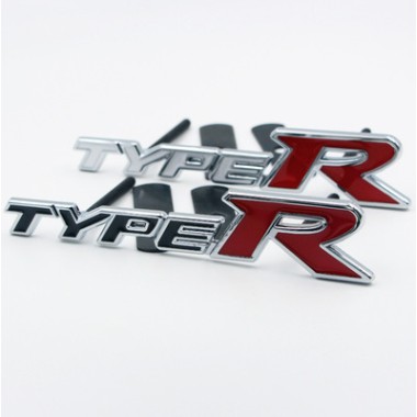Type R Logo Metal Car Front Sticker Grille Emblem Badge For Honda civic ...