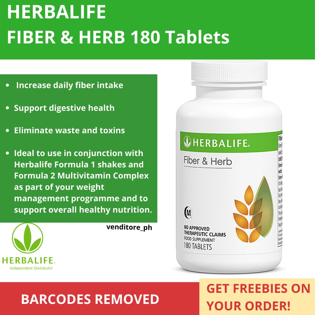 [AUTHENTHIC] HERBALIFE Fiber and Herb 180 Tablets Shopee Philippines