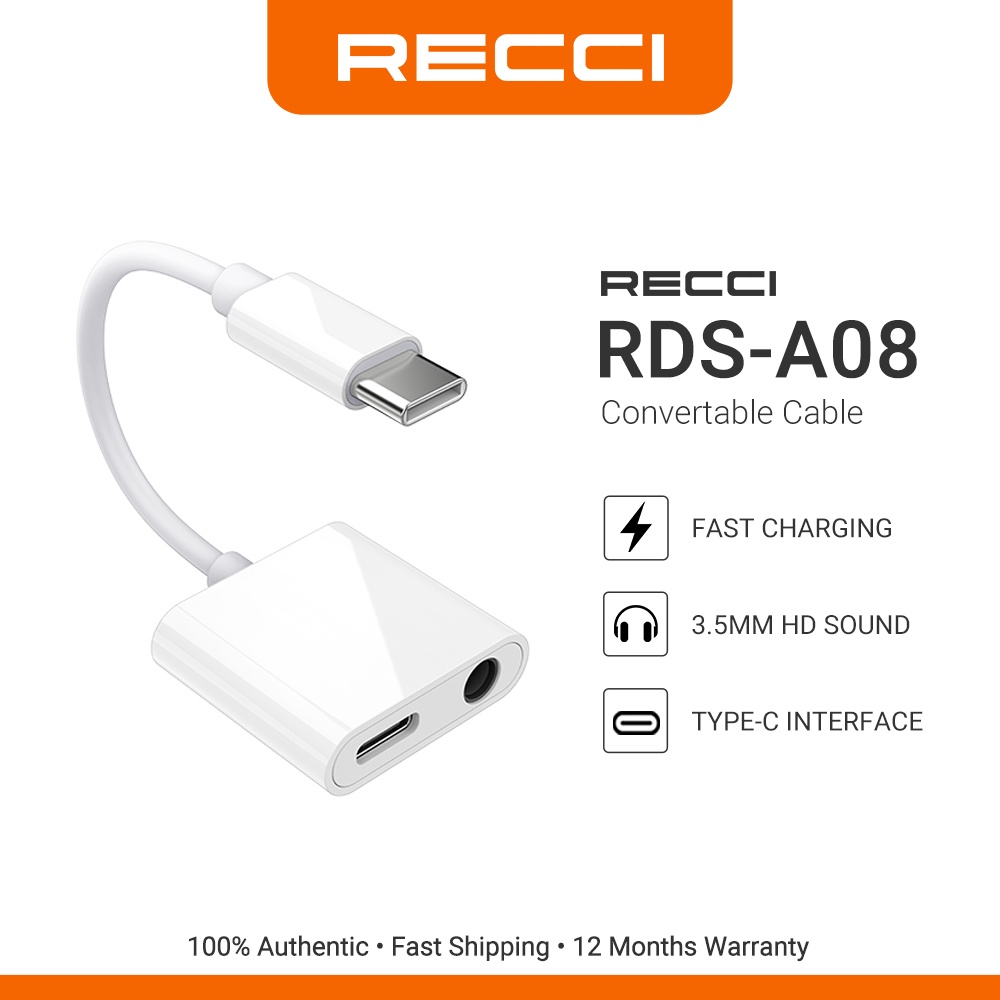 Recci RDS-A08 Converter Cable Fast Charging Type-C Interface | Shopee ...