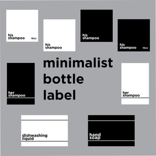 160 Spice Jar Labels Minimalist Matte Black Sticker White Text