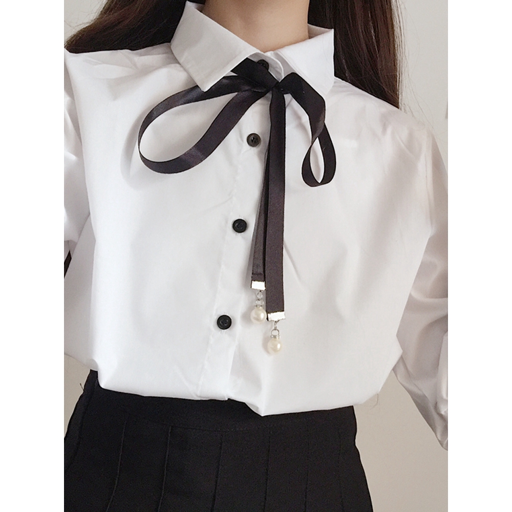 Bow Shirts Womens 2021 New Korean Lantern Sleeve Plaid Oversized Blouse  Young Preppy Style Plus Size Lapel Peter Pan Collar Tops - AliExpress