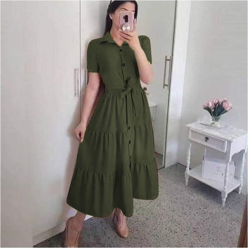 HQ fashion plain maxi dress casual fit to large | Shopee Philippines