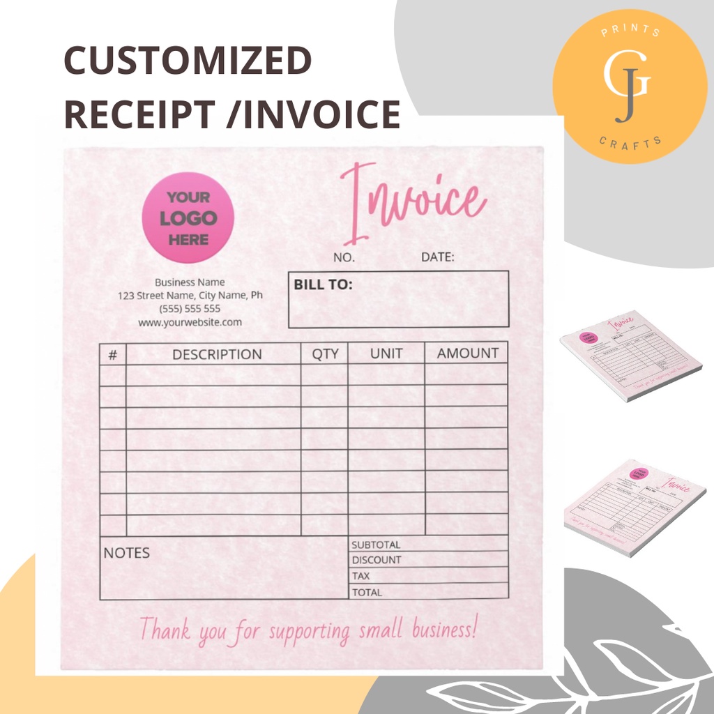 Customized Receipt / Business Invoice with Free Template Use Non BIR