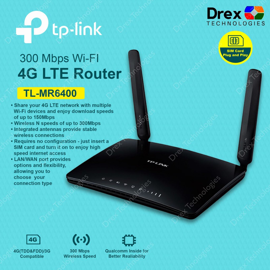 TP-LINK TL-MR6400 4G LTE Router 300 mbps wi-fi | Shopee Philippines