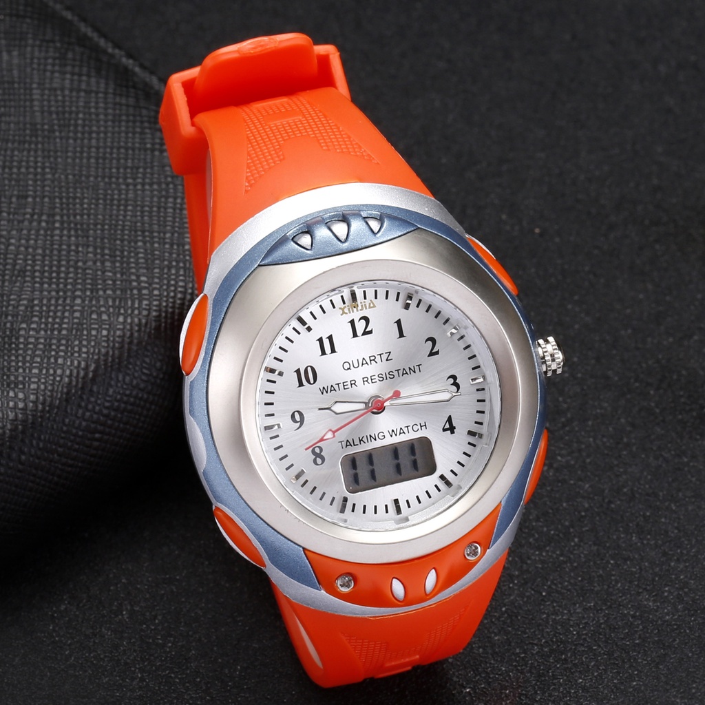 English Analog Digital Dual Display Talking Wrist Watch w/Alarm for the Blind and Low Vision