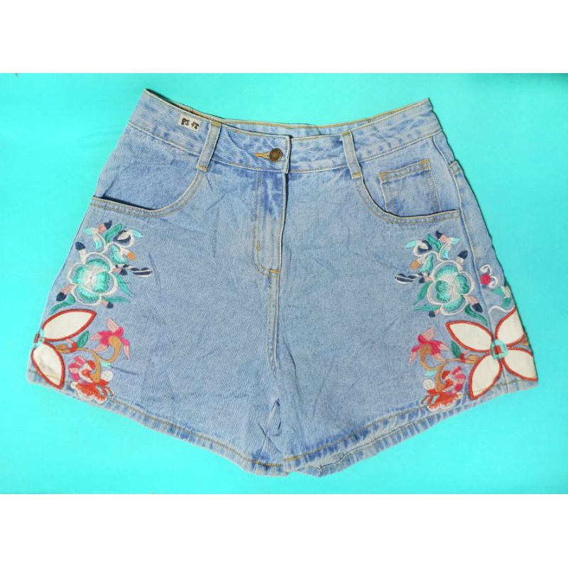 Fashion women's high-waisted slim short denim short maong short