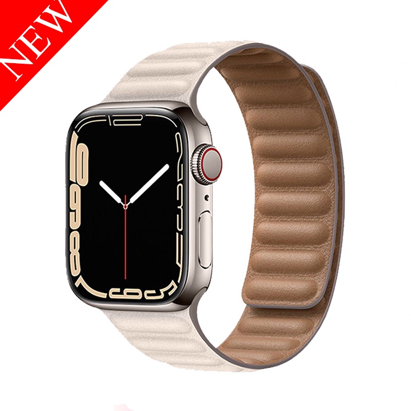 Leather iWatch Strap Band for iWatch Series 9 8 7 49mm 45mm 44mm 40 Mm ...