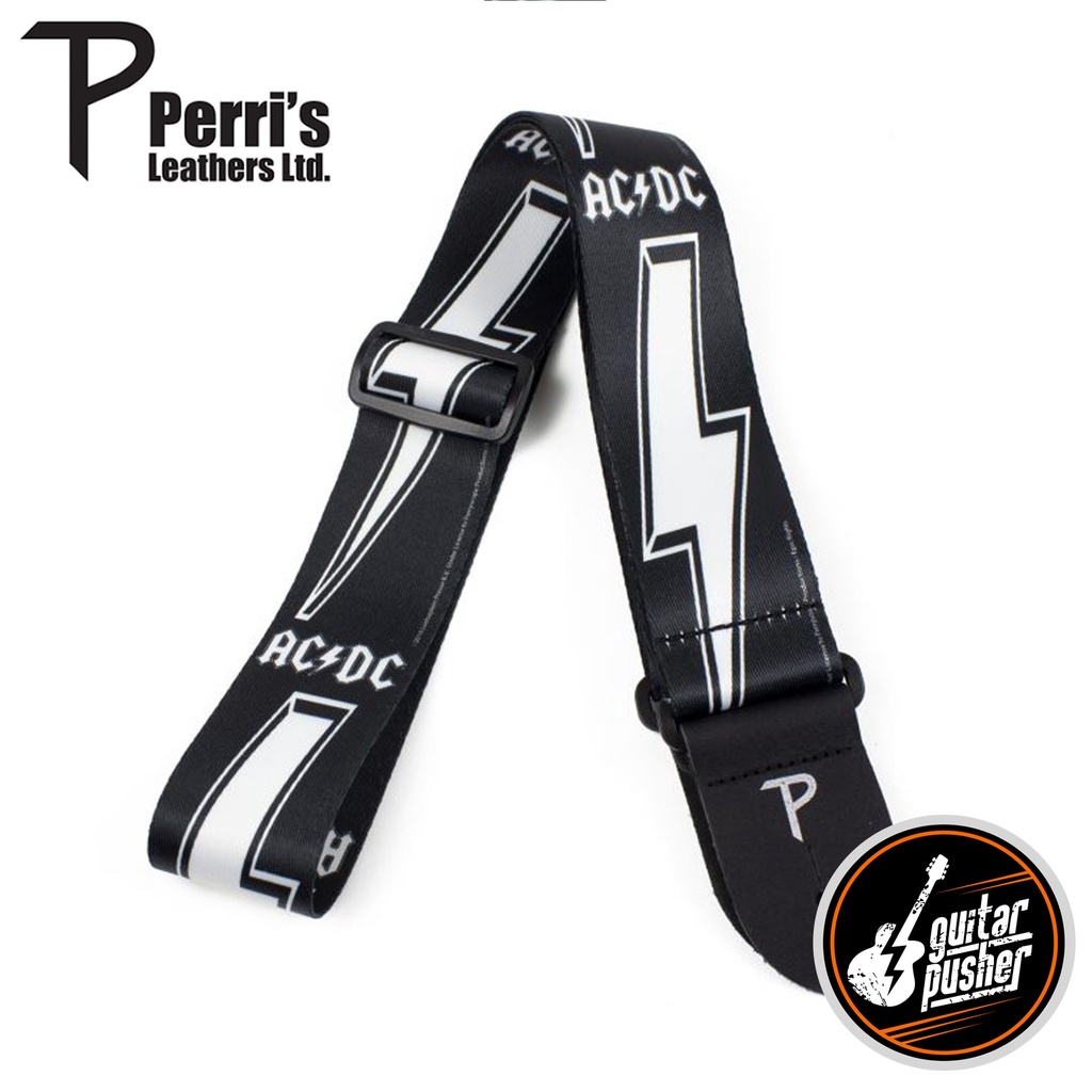 Perri'S Leather Official Licensing Ac/Dc 2 Polyester Guitar Strap ...