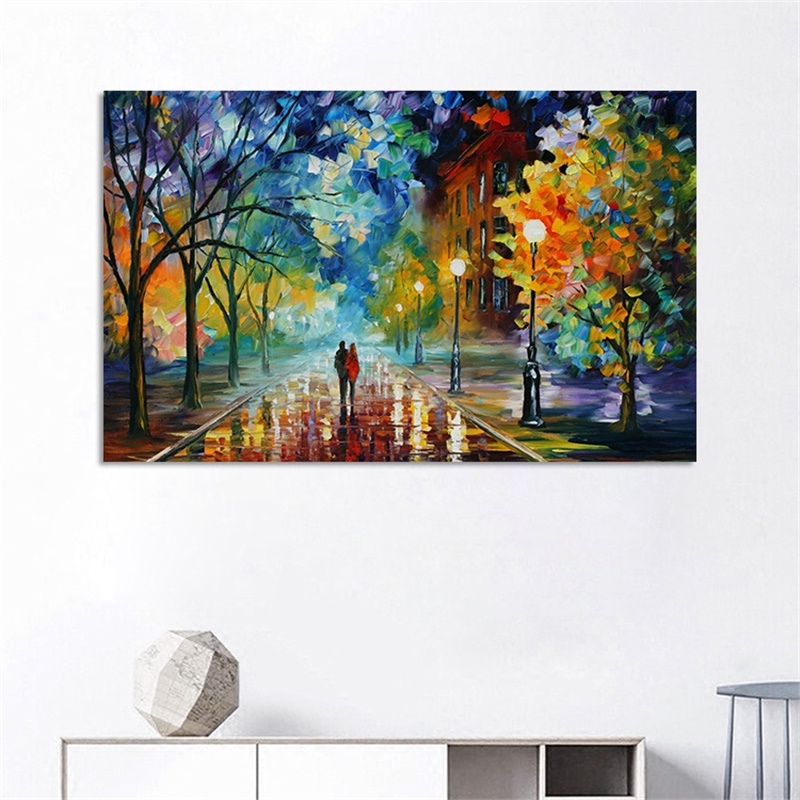Abstract people trees oil painting printed on canvas modern landscape ...