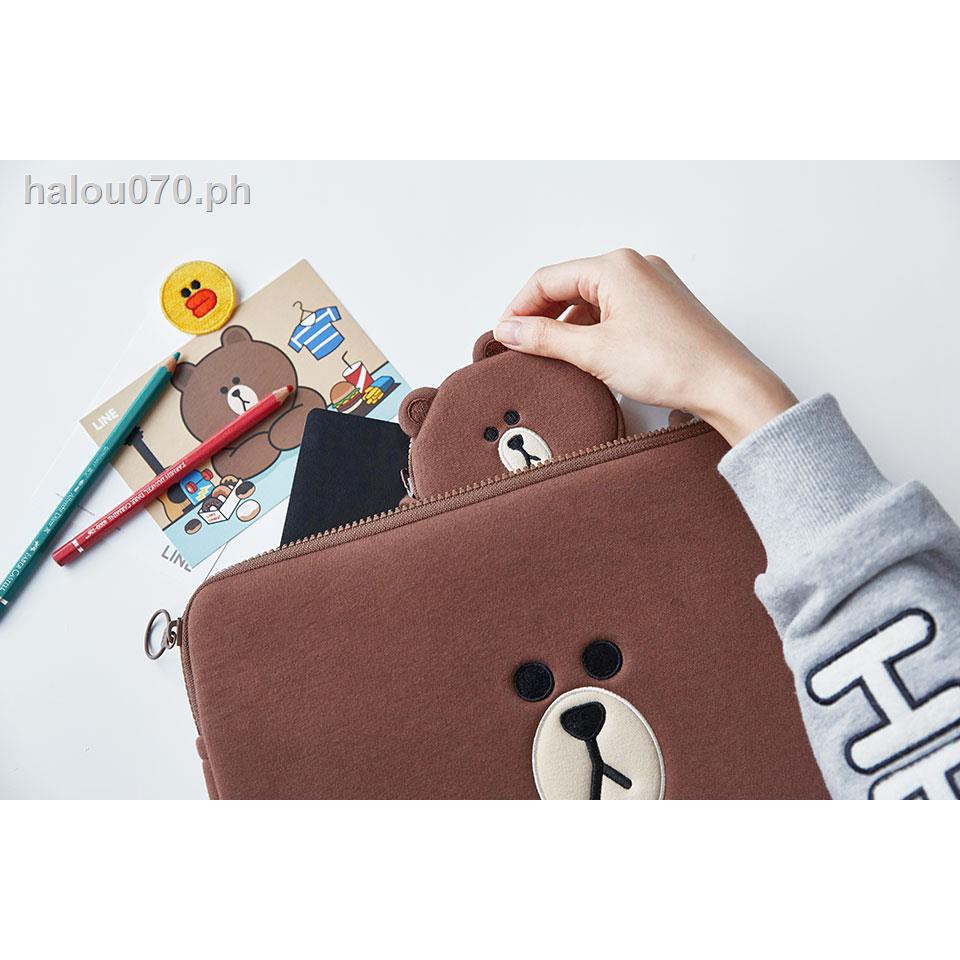 Laptop cases Line friends brown bear apple notebook laptop bag portable air13.3 14 inch pro15.6 bladder