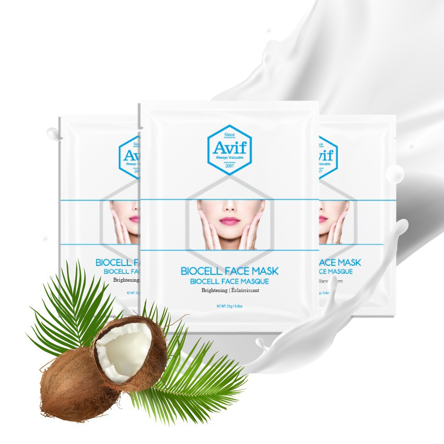 Avif BIOCELL Coconut Mask 3-Piece Combo | Shopee Philippines
