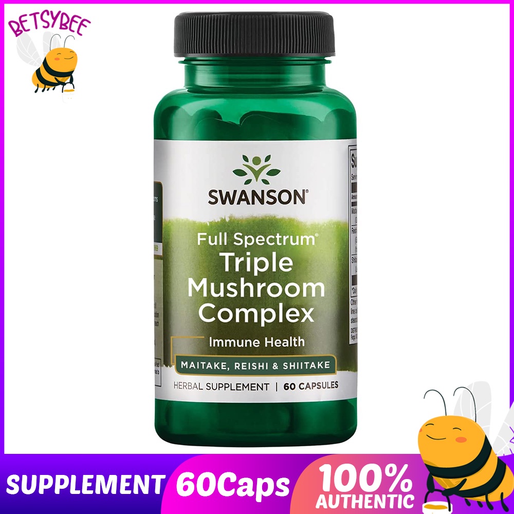 Swanson Triple Mushroom Complex Maitake Reishi Shiitake 90 Full