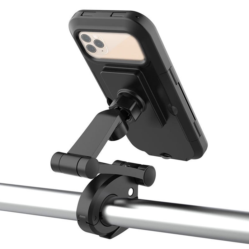 Handlebar cell phone mount outlet