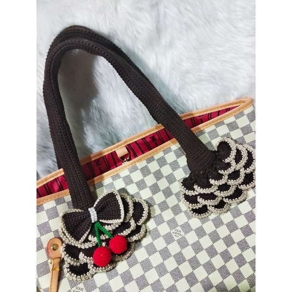 Handmade Crochet Handbag Handle Cover Protector Zipper10 Cotton for Speedy  Alma