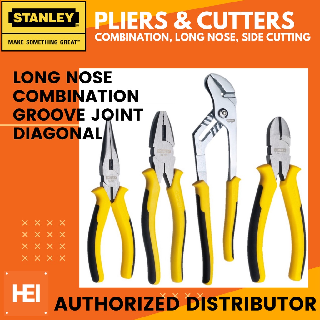 Stanley Combination Pliers Cutters Diagonal Cutting Long Nose Linesman Stripper Groove Slip Joint I.61008163