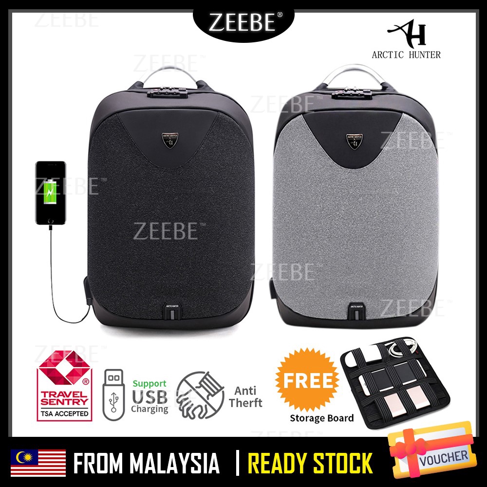 ZEEBE Arctic Hunter Waterproof Travel Anti-Theft Laptop Backpack with ...