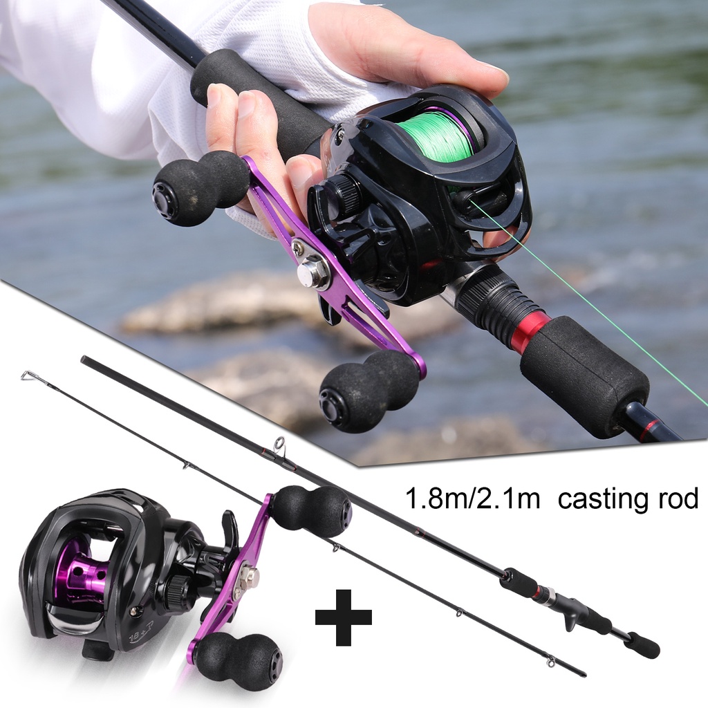 Fishing Rod and Reel Set 1.8/2.1m UL Casting Fishing Rod 7.2:1 Gear ...
