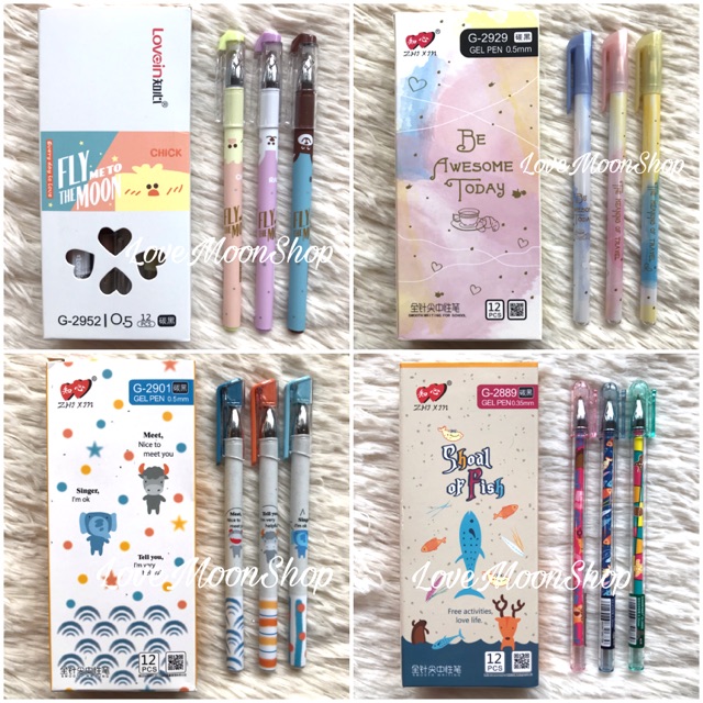 12 pieces Zhi Xin / Lovein Gel Pen Set | Shopee Philippines