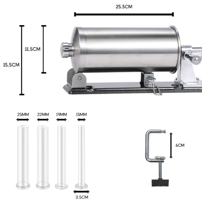 {in stock }6lbs/3L Stainless Steel Sausage Maker Manual Sausage Stuffer