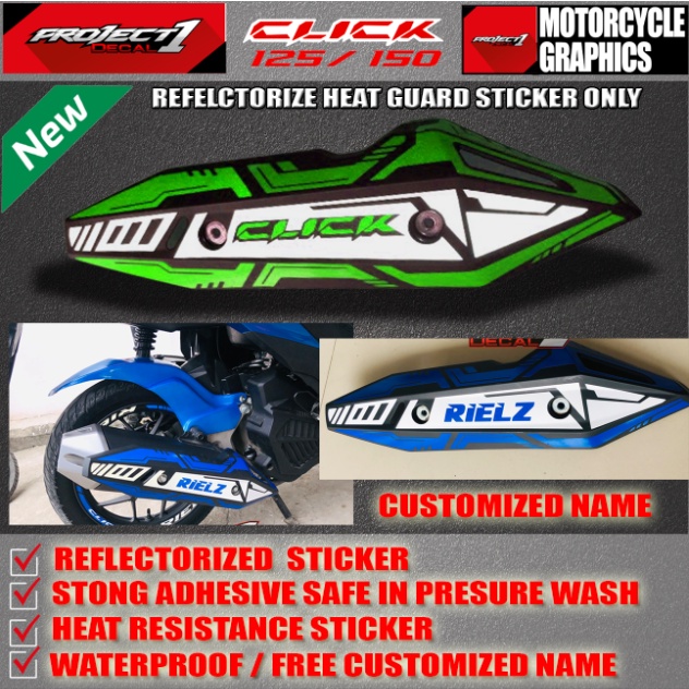 HONDA CLICK GC / V2 HEATGUARD STICKER REFLECTORIZE ( MACHINE CUT ...