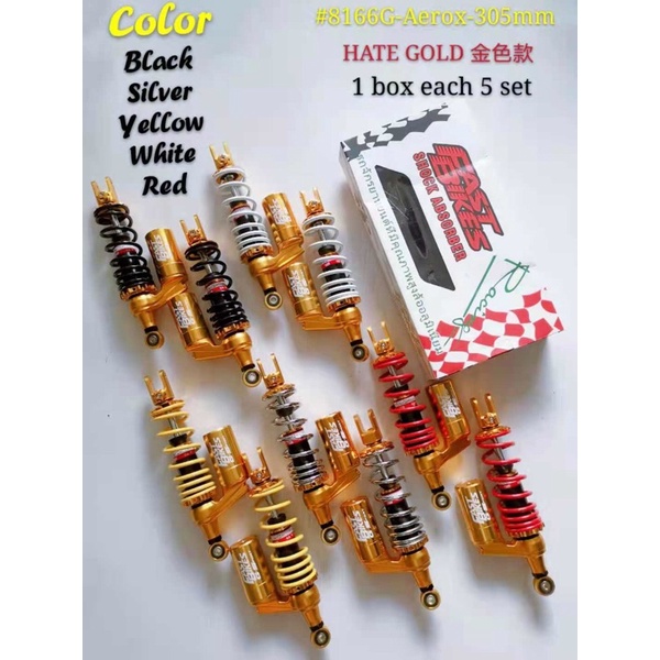FAST BIKES Rear Shock for AEROX V1/V2, NMAX V1/V2 305mm GOLD SERIES ...