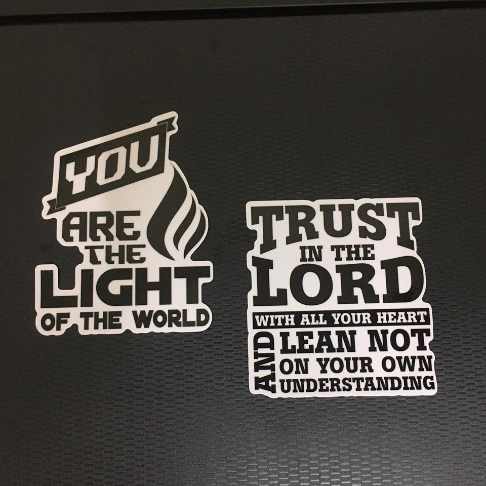 6pcs Bible Verse in Glossy WHITE Vinyl Waterproof Stickers | Shopee ...