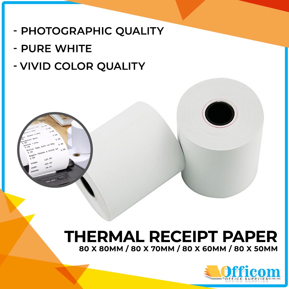 Thermal Receipt Paper for Thermal Printer 80 x 80mm/80 x 70mm/80 x 60mm ...