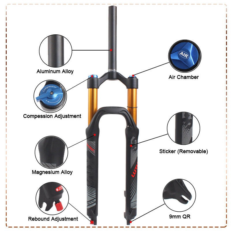 IN STOCK Mountain Bike Forks 26 27.5 29 MTB Air fork Straight Tube Travel 120mm Manual Lock Rigid Disc Brake Suspension Fork Shopee Philippines