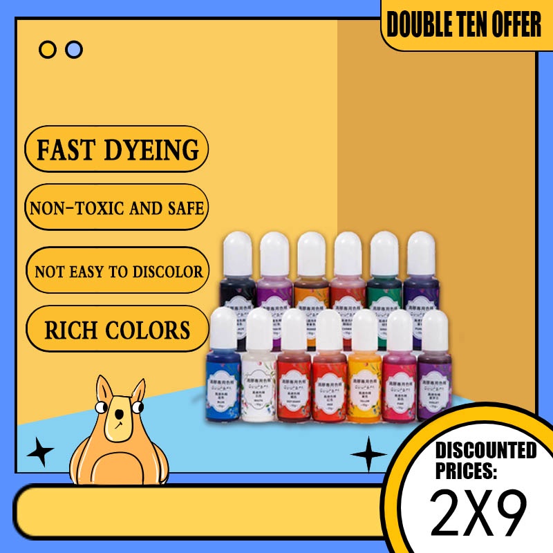 UK 13 Bottle 10ml Epoxy UV Resin Coloring Dye Colorant Pigment Mix