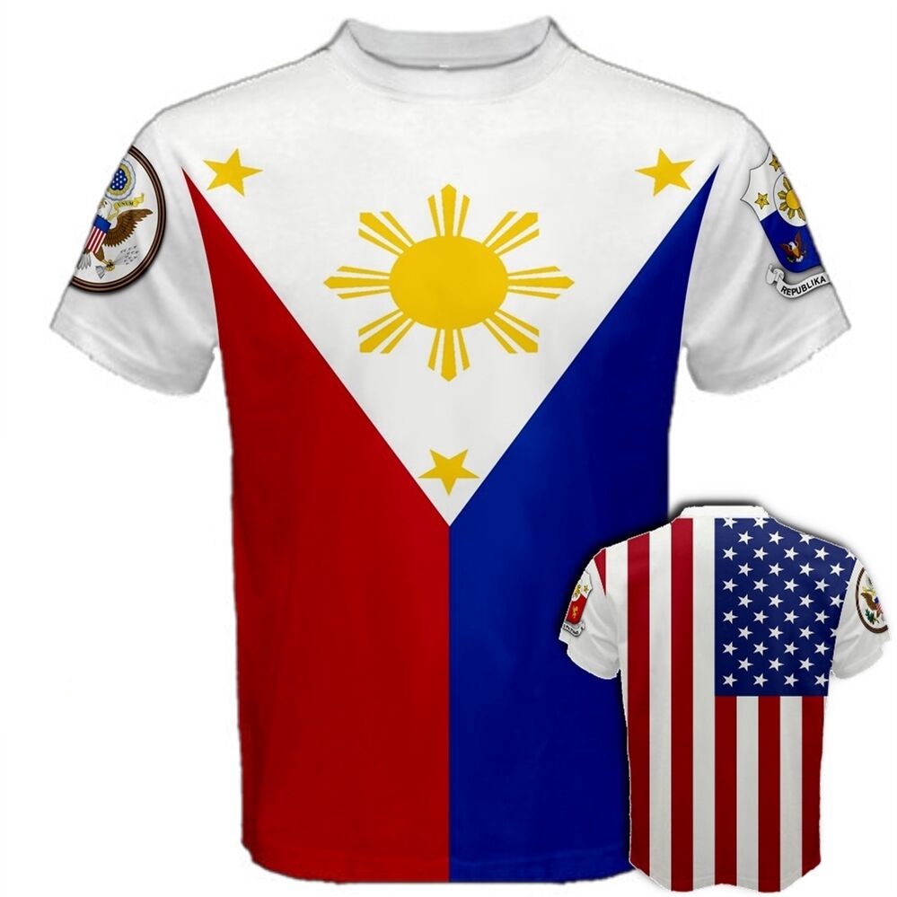 2024 PHILIPPINES UNITED STATES Multi Flag Coat of arms Filipino USA ...