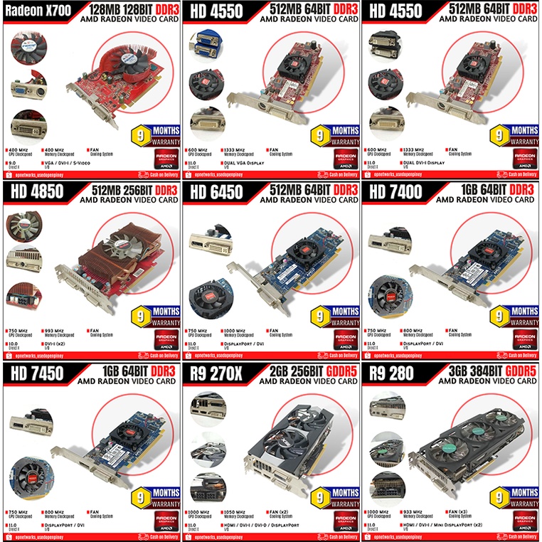 【COD + 9mos. Warranty】 AMD RADEON Graphics Card Casual to Gaming GPU