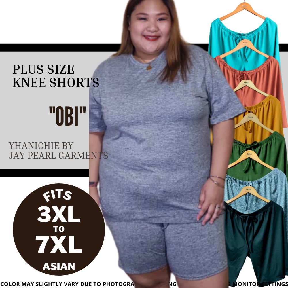 Knee Length Plus Size Plain Pambahay Shorts fit 4XL 7XL Shopee Philippines