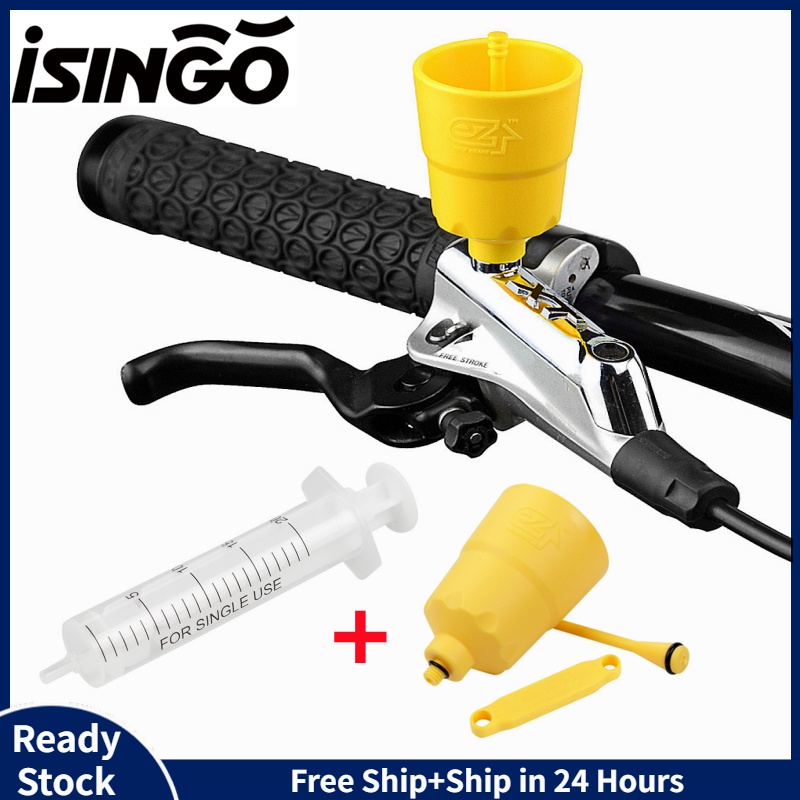 iSingo Bike Hydraulic Disc Brake Bleed Kit Mineral Oil Fluid Bleeder with Funnel Hose MTB