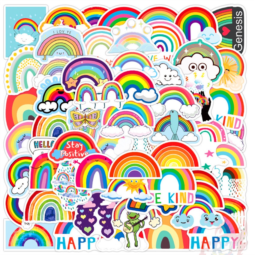100Pcs/Set Hello！ Meet Rainbow - Encounter Rainbows Series A Stickers ...