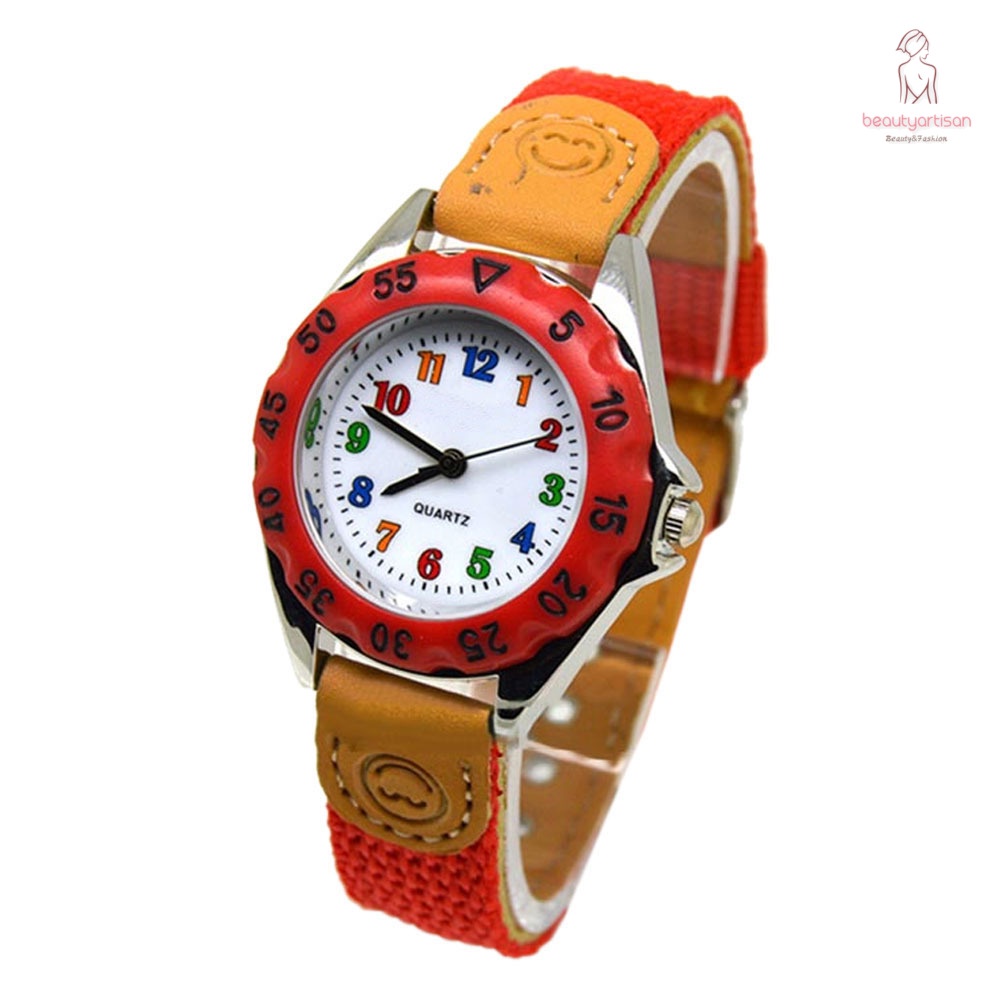 Cute Boys Girls Quartz Watch Kids Children's Fabric Strap Student Time ...