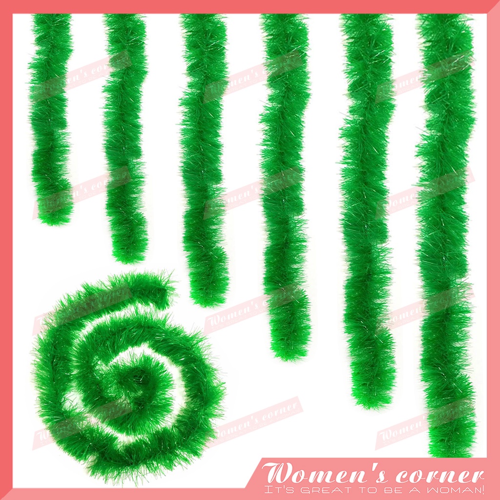 1.6M pure green christmas garland/Green garland/decor/ribbon/prop ...