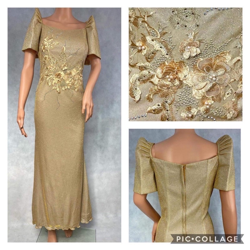 Modern Filipiniana Dress with Mestiza sleeves / Butterfly sleeves ...