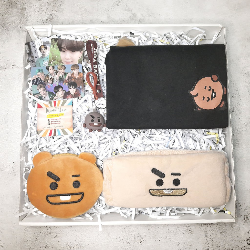 bts merch BT21 BTS Shooky Mini Box Kpop Merch (TShirt, Turban, Pouch