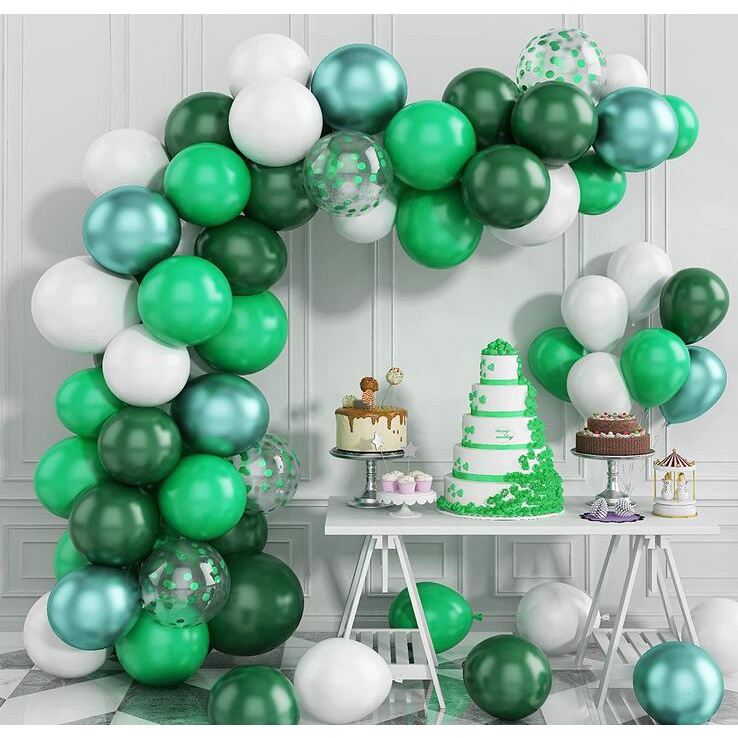 60 pcs 12 inch Dark Green Balloon Garland Kit Green Glitter Balloons ...