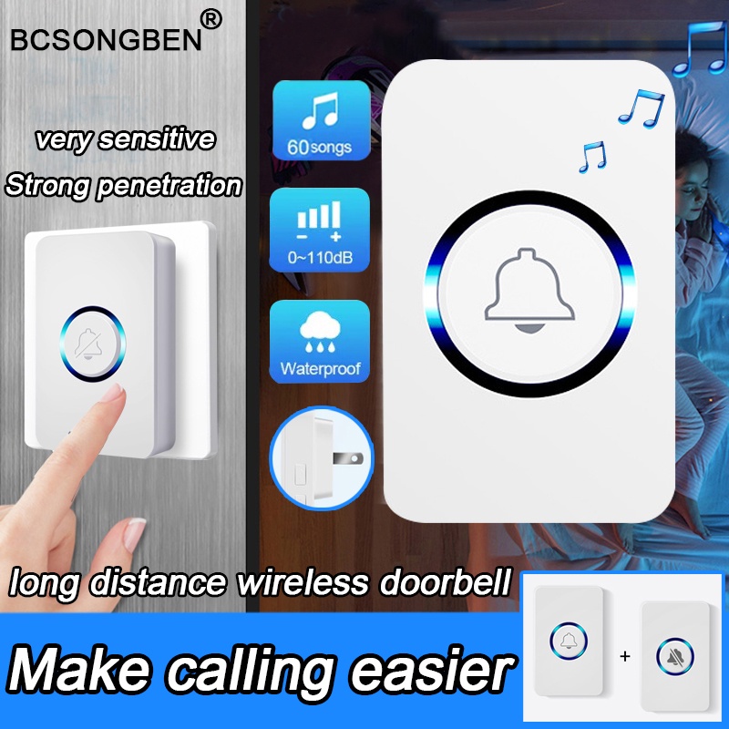Intelligent small LED wireless doorbell range door bells Chime door