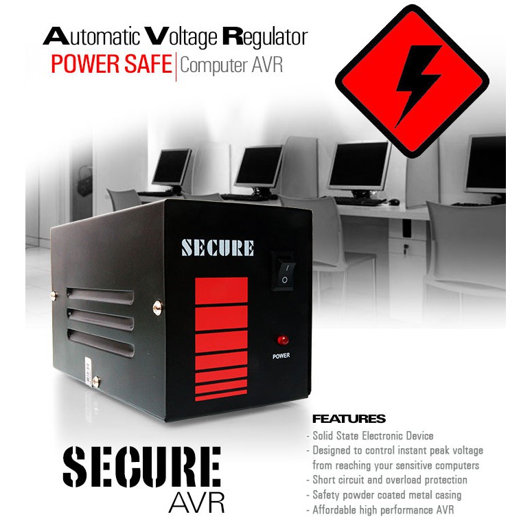Secure AVR 500W 220V (Black) | Shopee Philippines