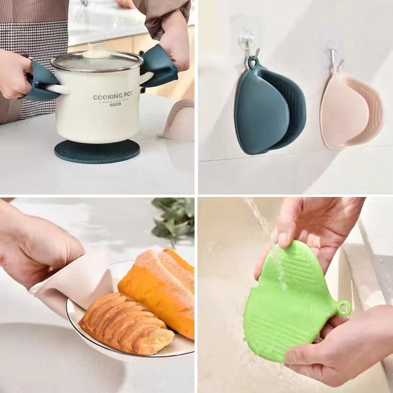4SET Silicone Pot Holder Oven Mini Mitt Set Cooking Pinch Grips Kitchen ...